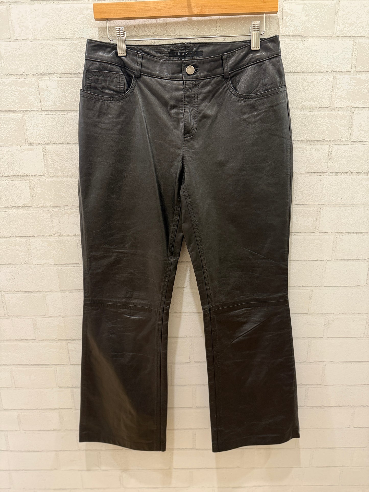 THEORY Leather Pants/ US6-M