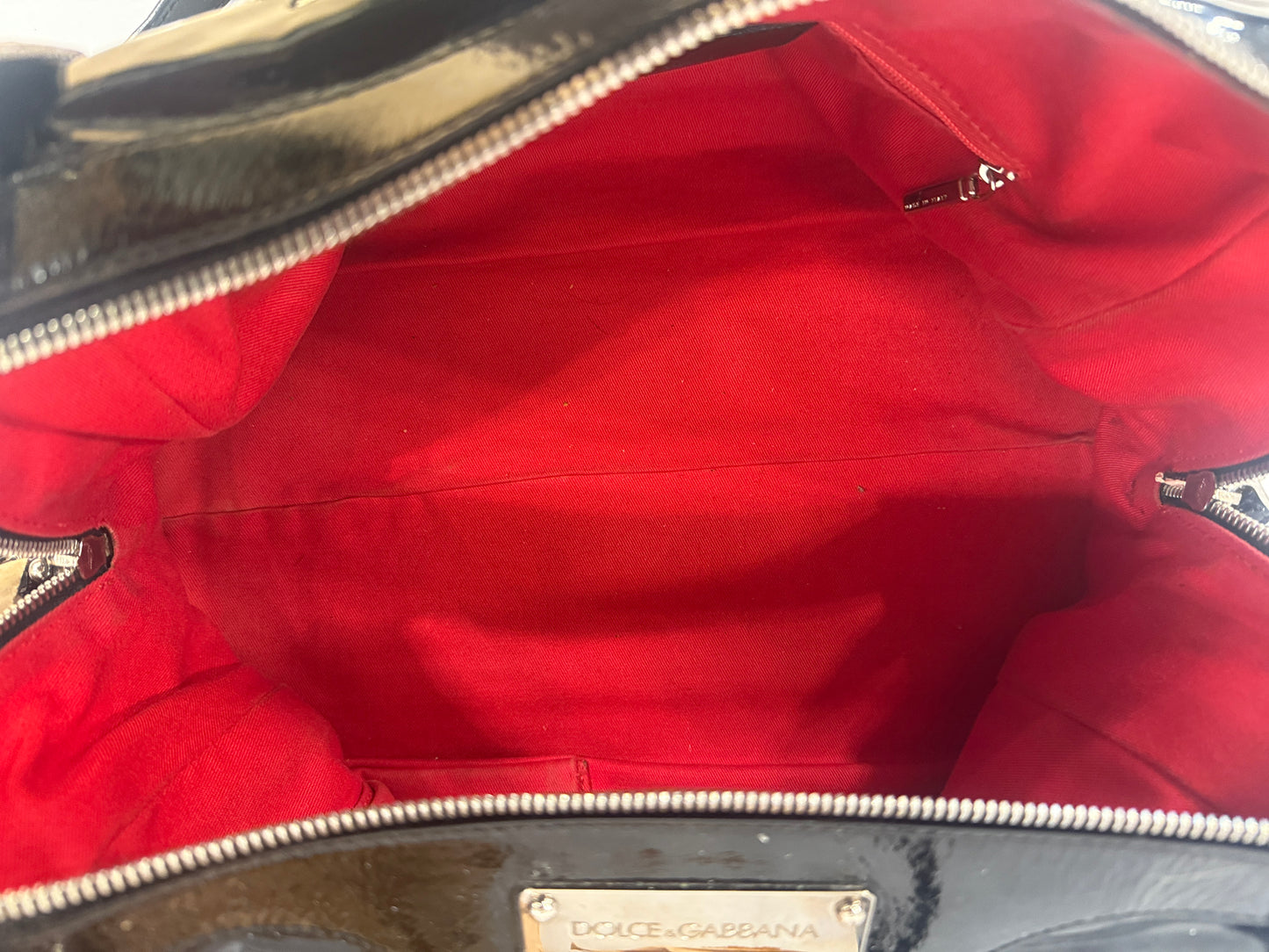 DOLCE& GABBANA Patent Miss Easy Way Satchel Bag/OS