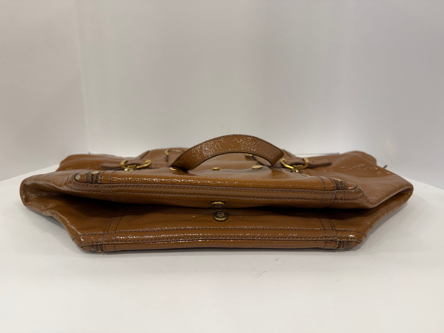 YVES SAINT LAURENT Patent Leather Down Town Tote Bag