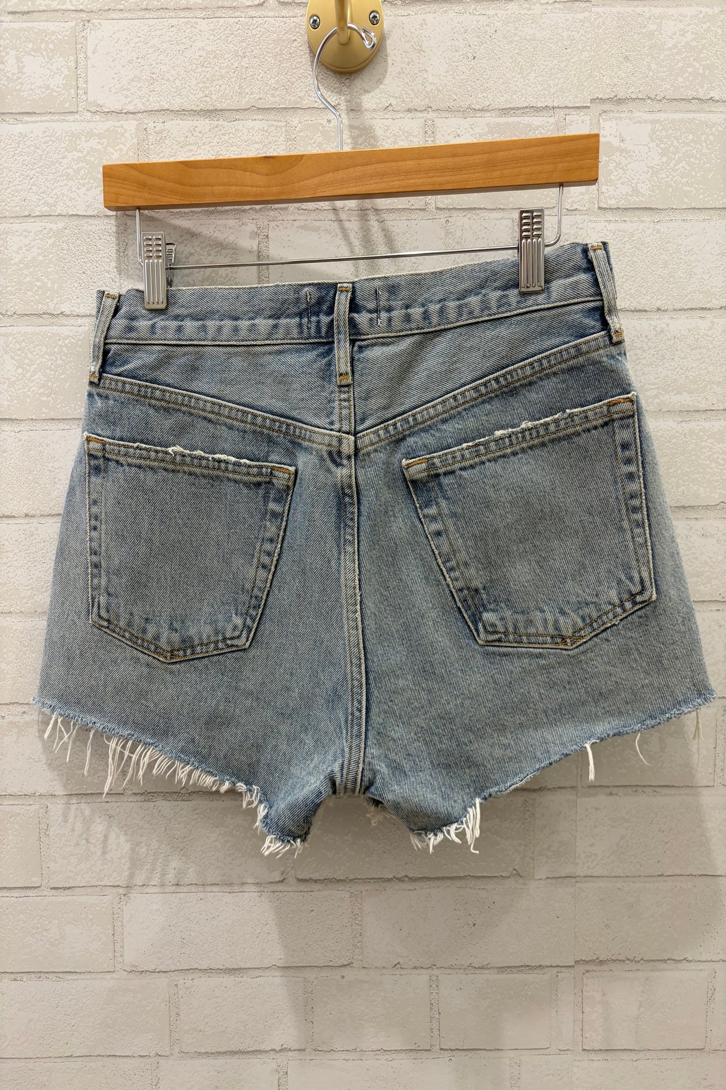 AGOLDE HIgh Rise Ripped Denim Short/ S- US26