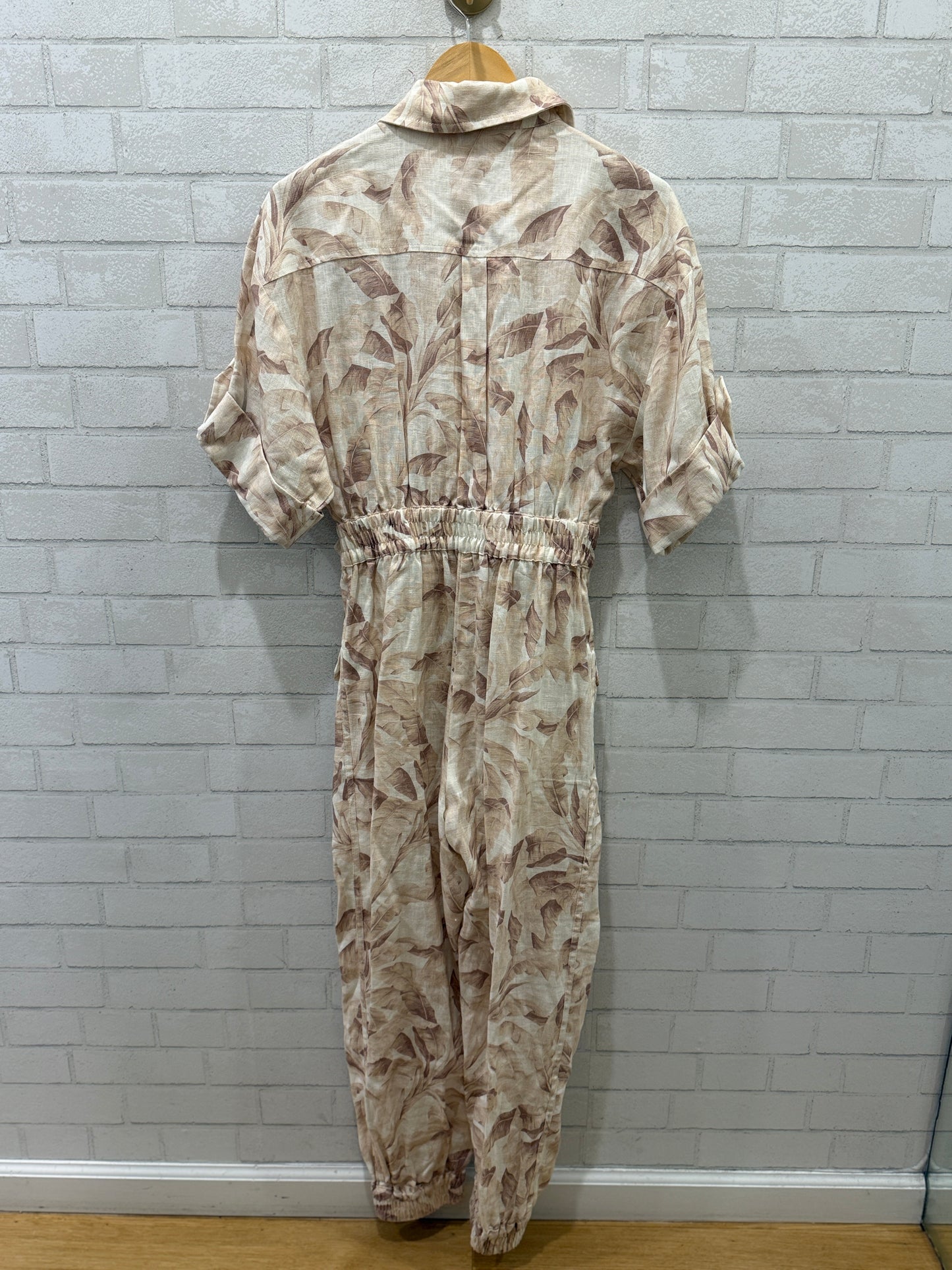 ZIMMERMANN Linen SS Leaf Print Jumpsuit/S-US2