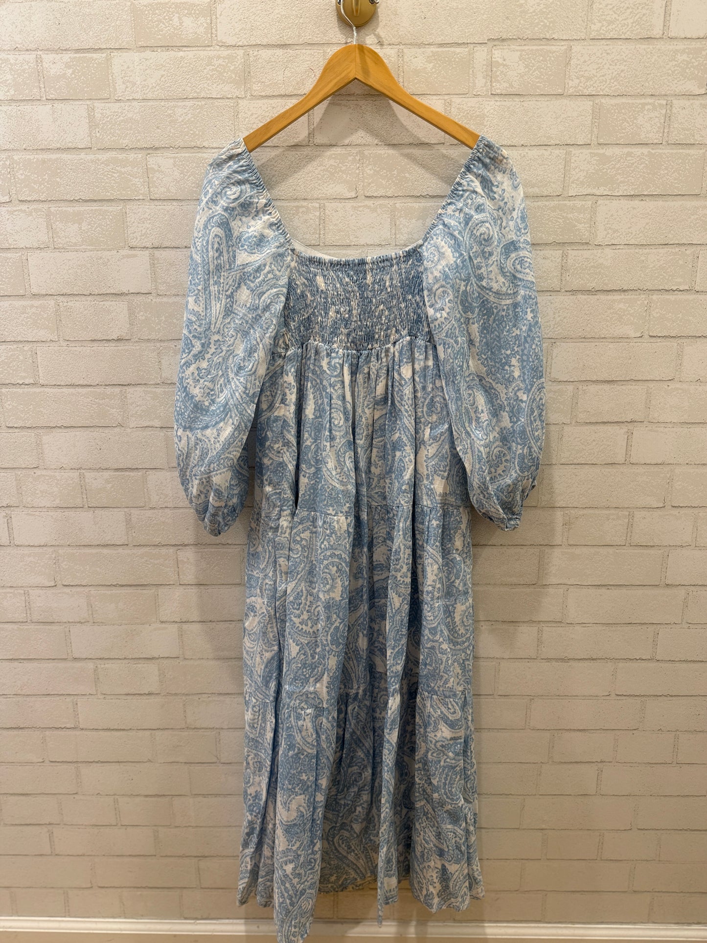 FAITHFULL THE BRAND Cotton LSSquare Neck Print Maxi Dress/S