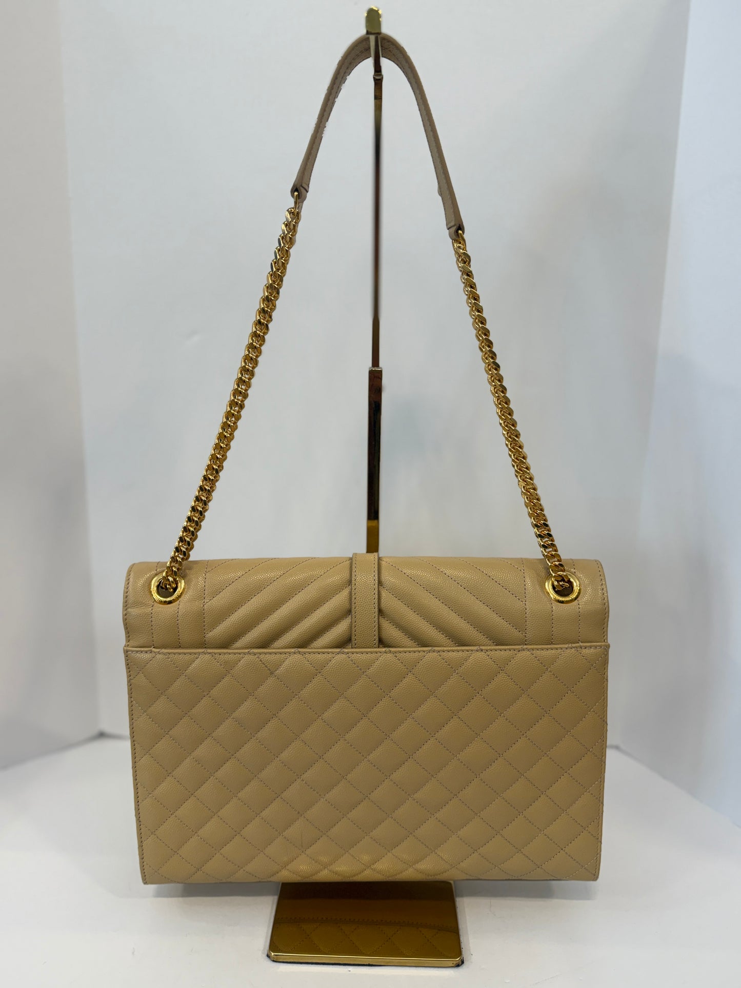 SAINT LAURENT Envelope Triquilt Large HandBag