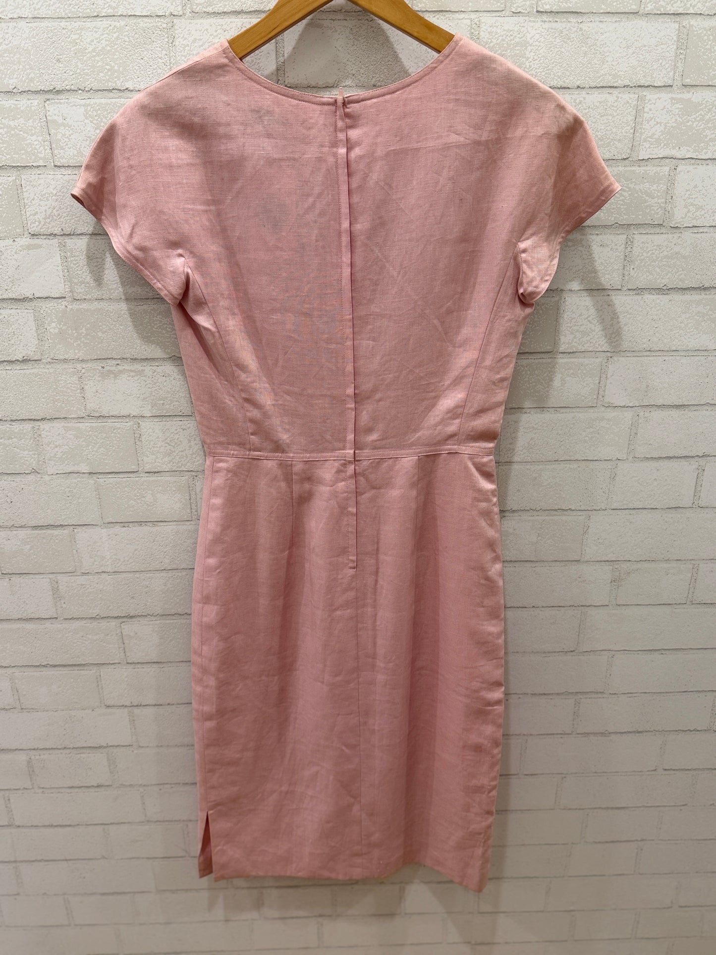 VALENTINO Vintage Linen Embroidered Top Midi Dress/M-US8