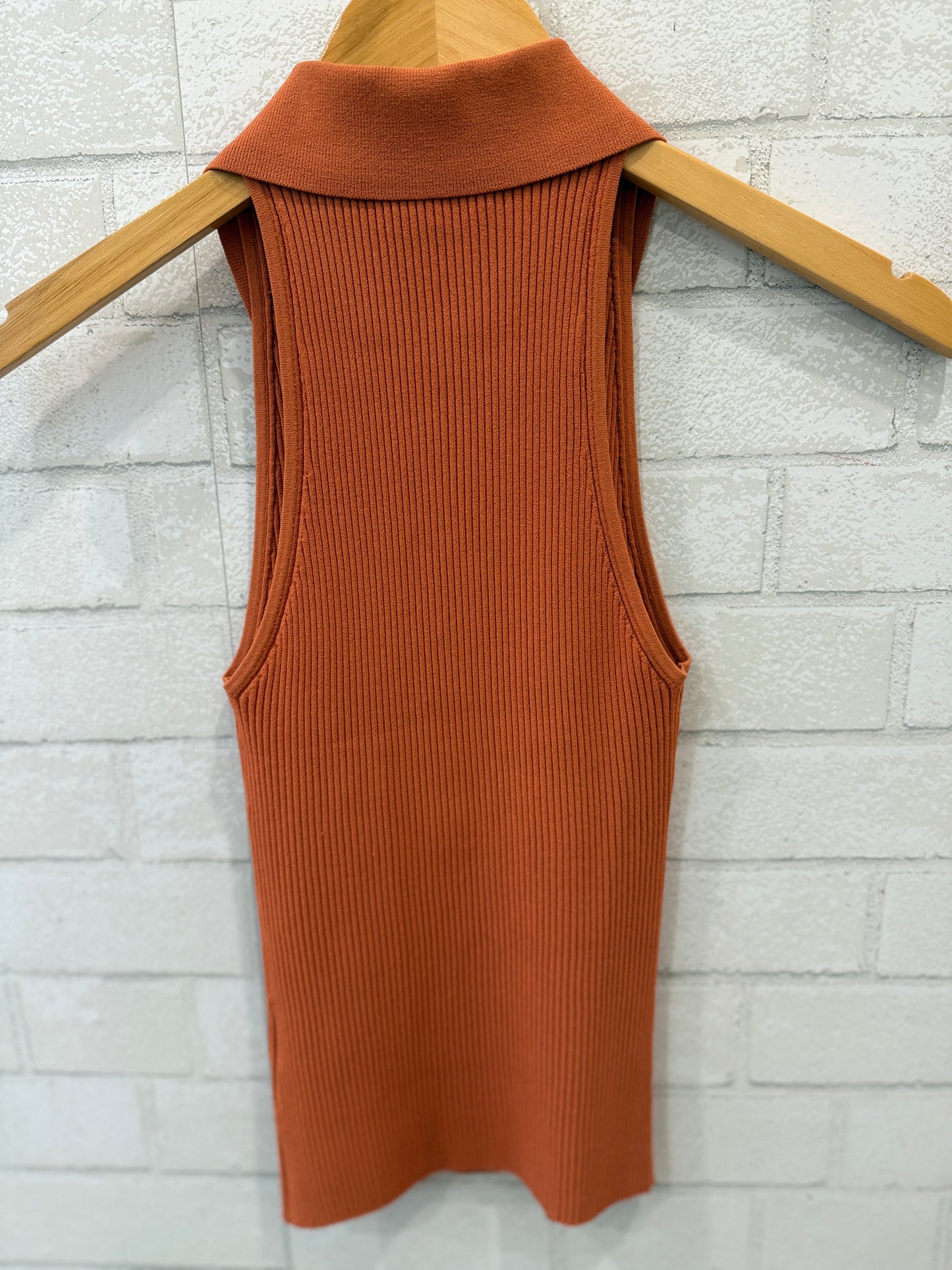 ALC Sleeveless Polo Collar Top/S