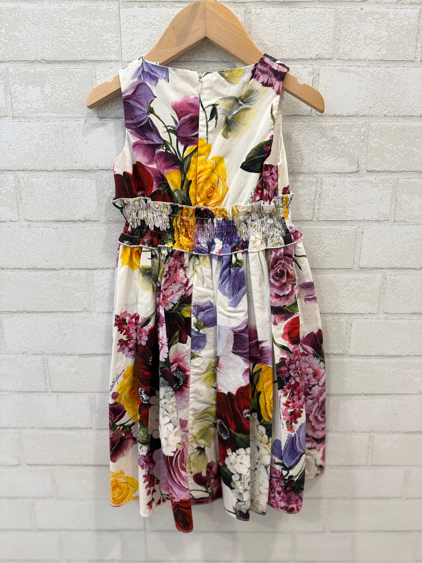 DOLCE& GABBANA Flower Print Sleeveless Smock Dress/ 2Y