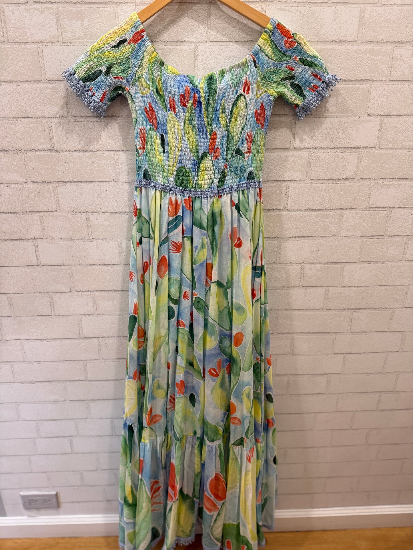 CHARO RUIZ SS Cactus Print Maxi Dress / S
