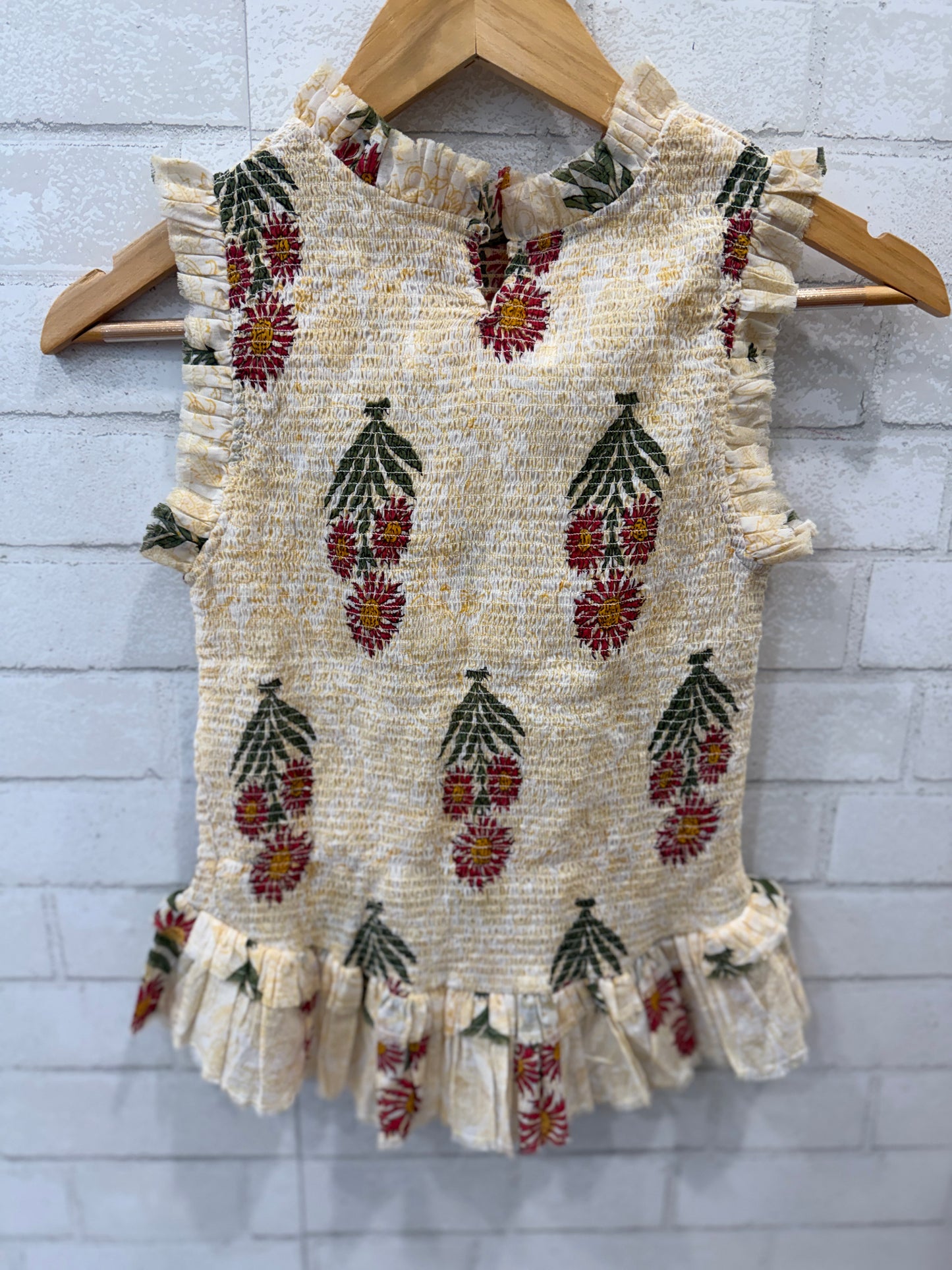 ALIX OF BOHEMIA Cotton Sleeveless Print Smock Top/M