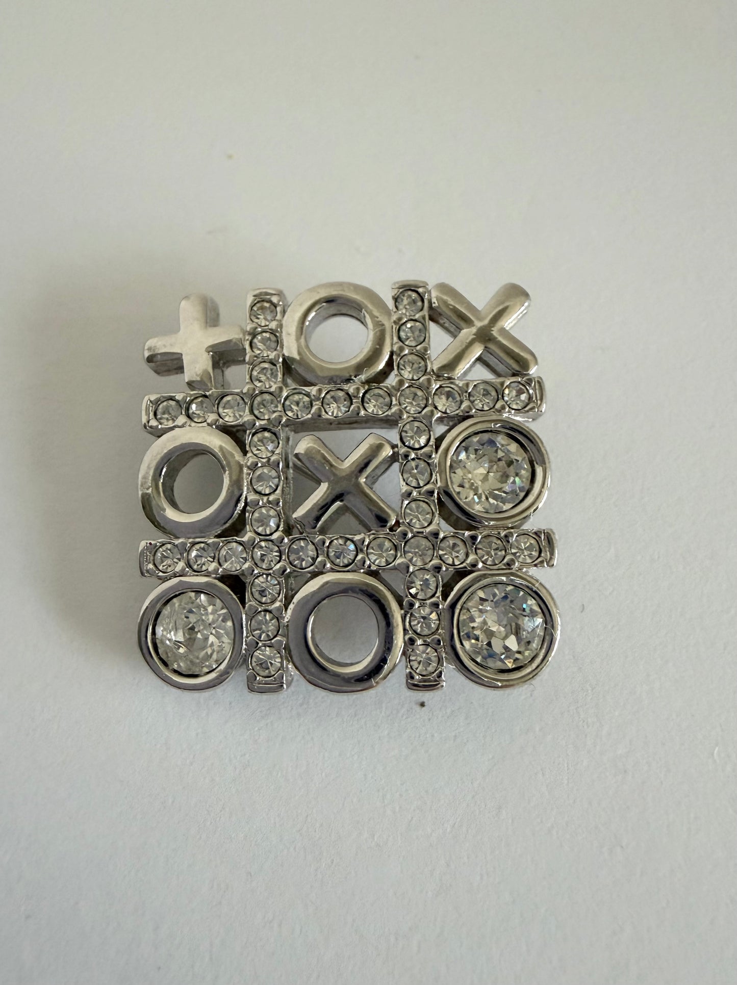 SWAROVSKI Crystal Tic Tac Toe Brooch