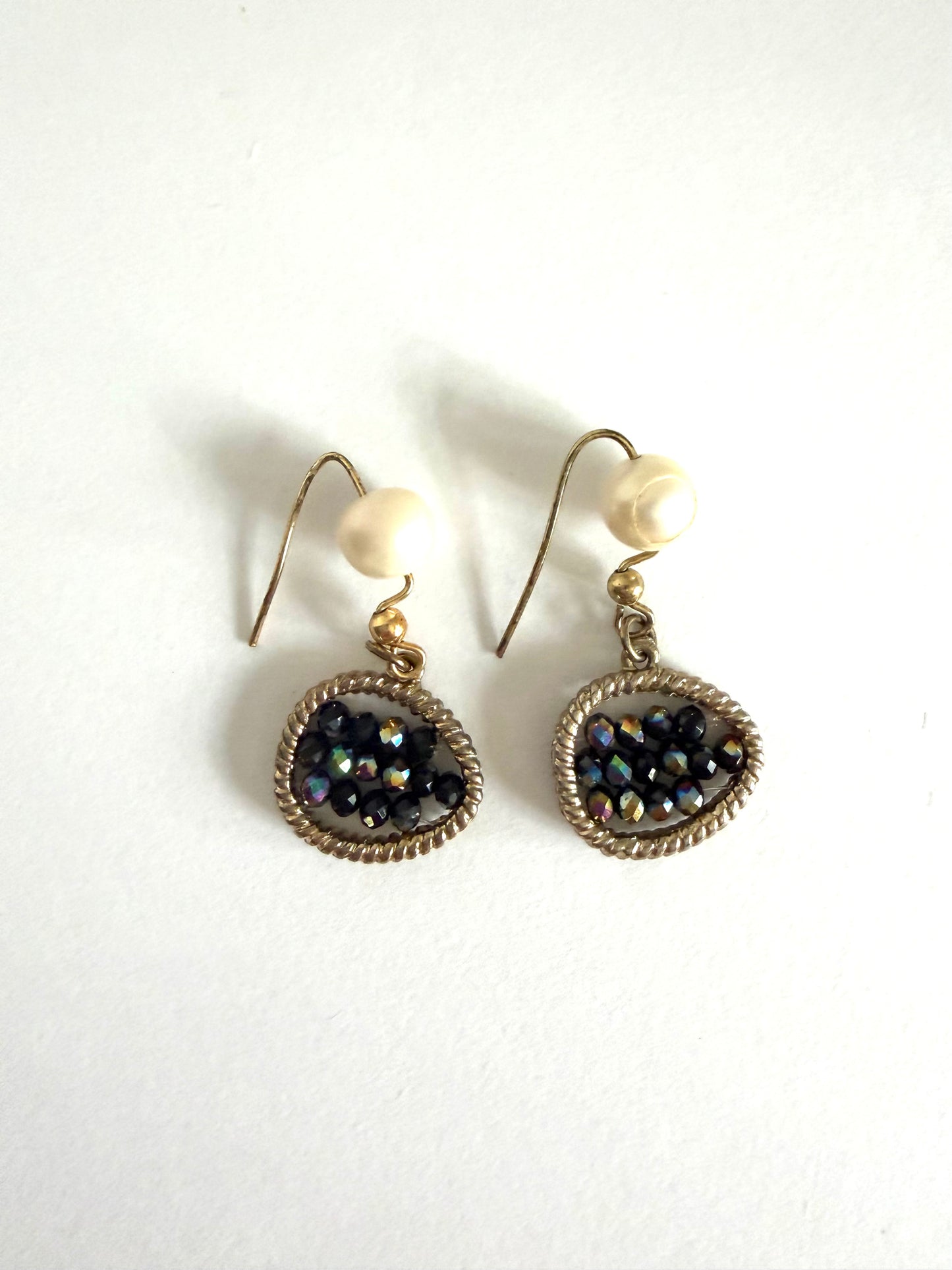 NO BRAND Round Shape Beads Cluster and Pearl Drop Earrings