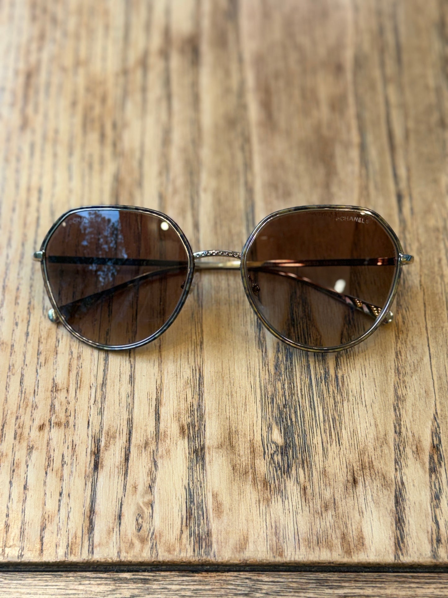 CHANEL Metallic Sunglasses