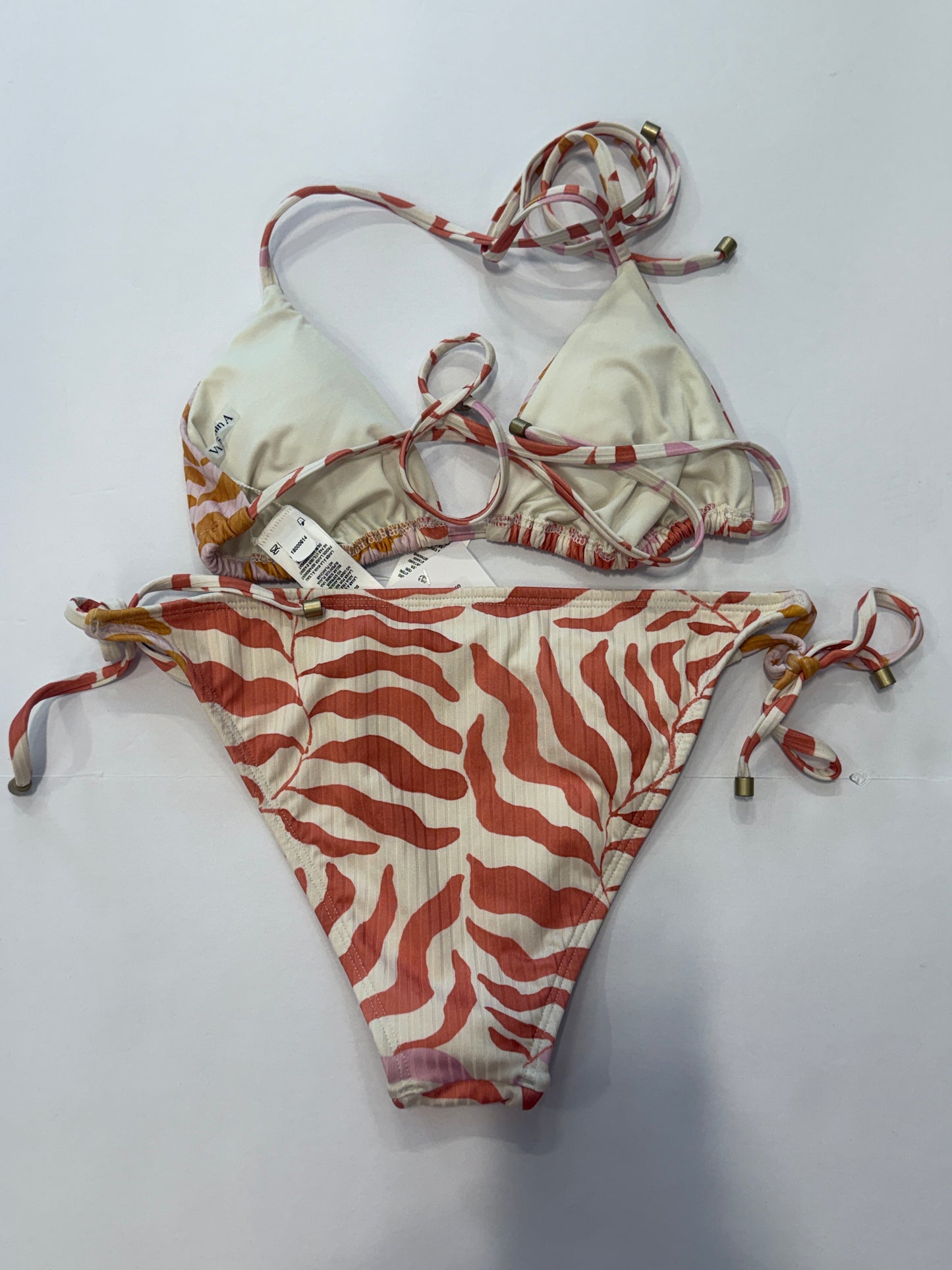 VITAMIN A Leaf Print Bikini Set / S