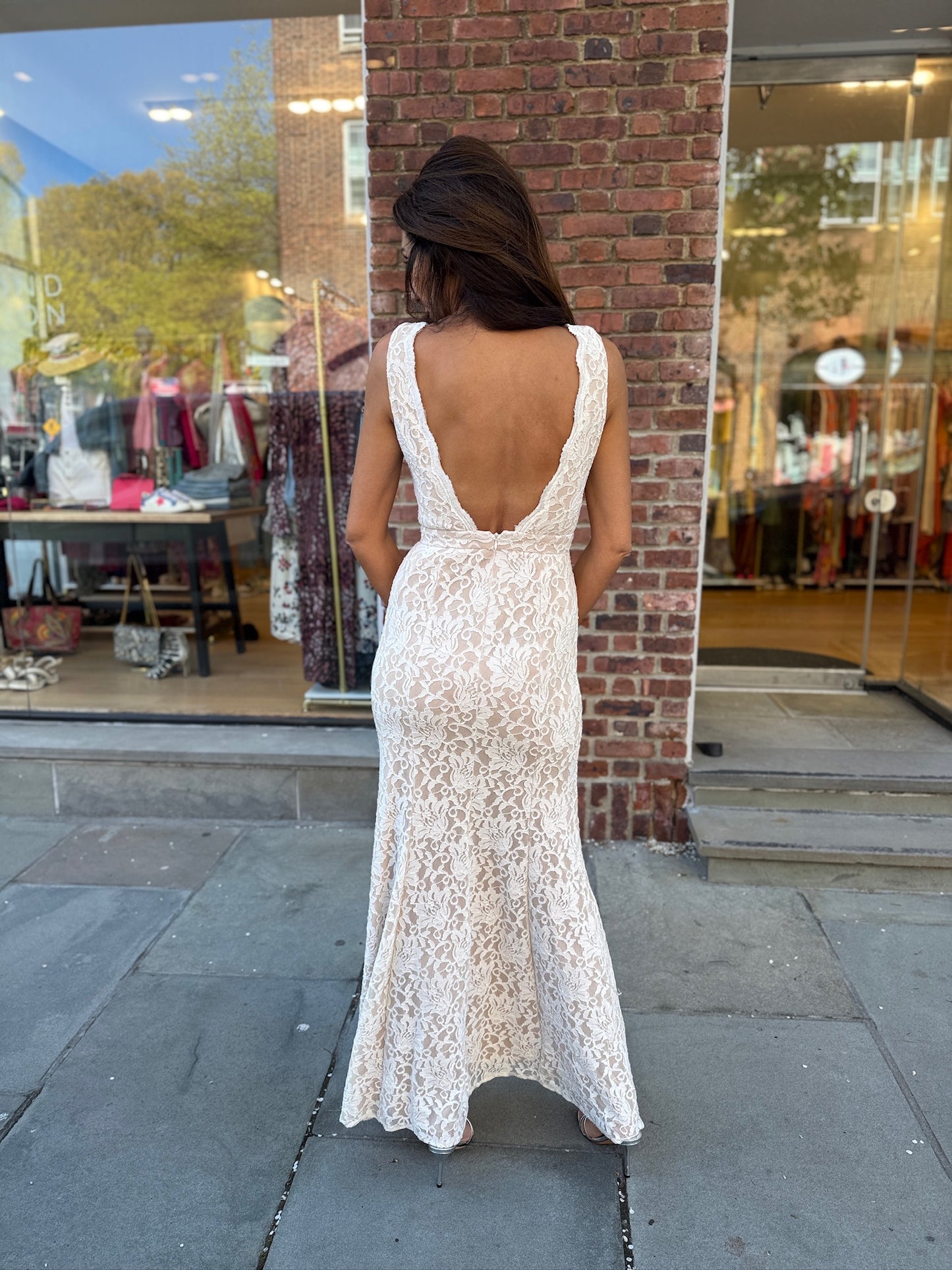 XSCAPE Lace Sleeveless Cocktail Maxi Dress/S-US4