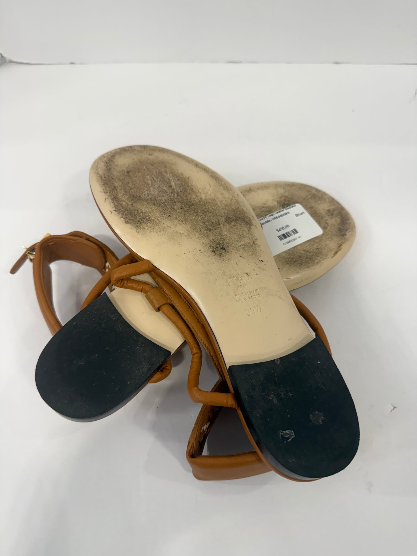 FENDI Zucca FF Logo Leather Gladiator Sandals / US8.5-EU39.5