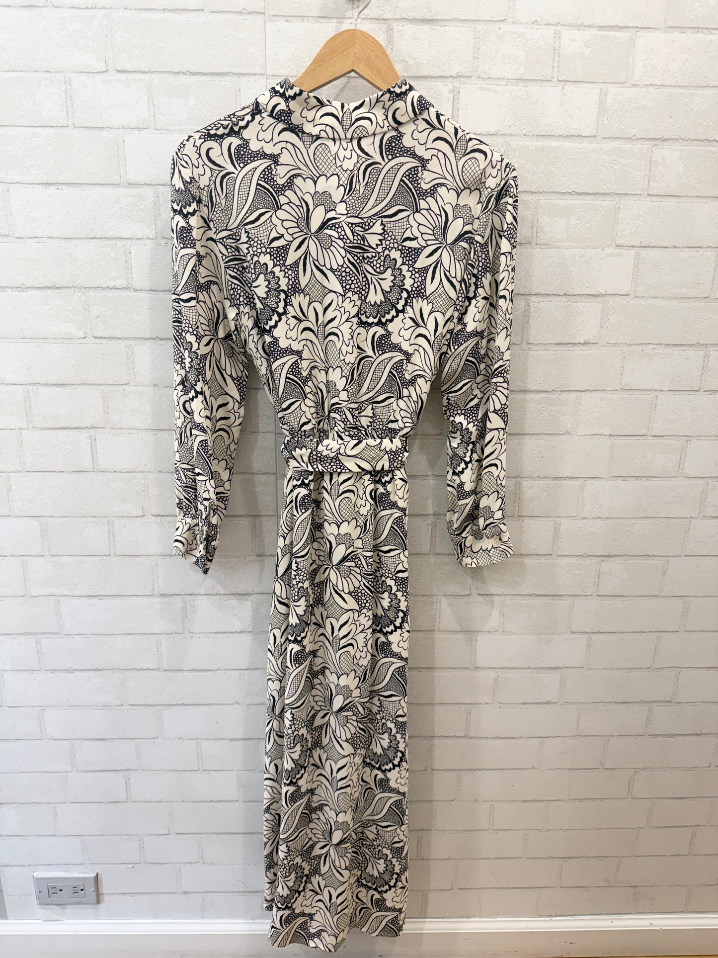 WEEKEND MAX MARA LS Floral Print Maxi Shirt Dress / S-US2