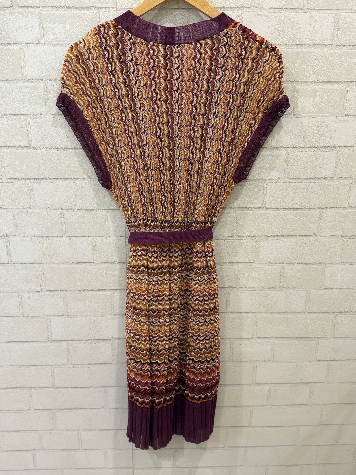 MISSONI V-Neck & Cap Sleeves Knit Mini Dress / S-US6