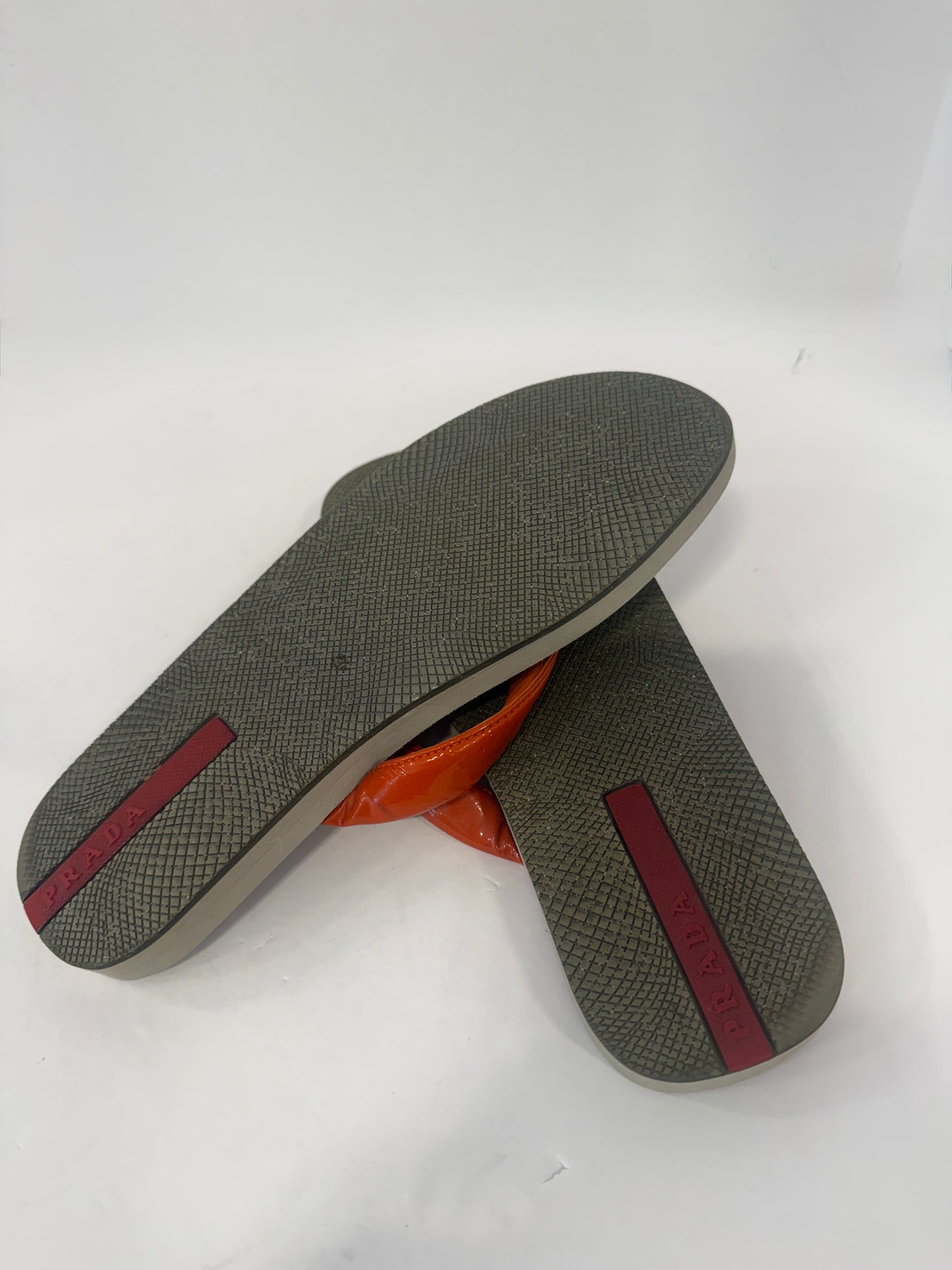 PRADA Patent Leather Flip Flop Sandals / US5