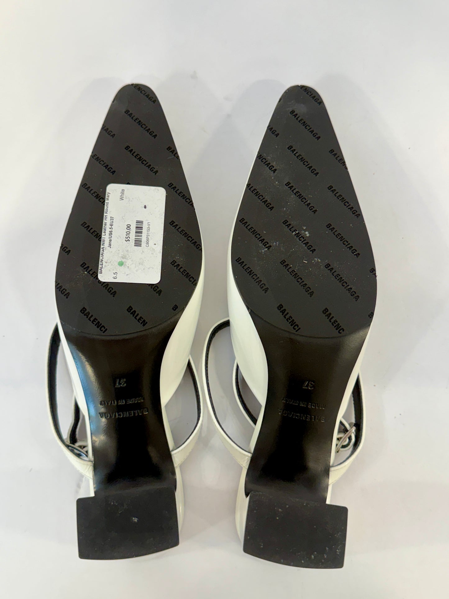 BALENCIAGA NWT Leather HH Round Mary Jane/US6.5-EU37