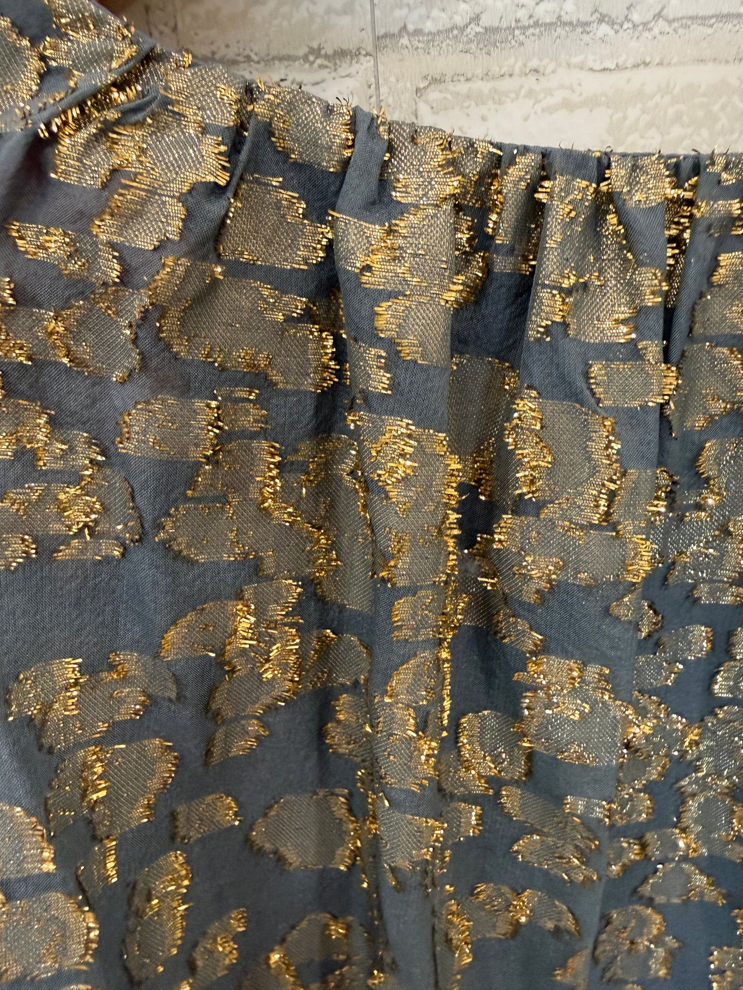 LAFAYETTE 148 NWT Blue Gold Metalic Long Dress / Size US10 - L