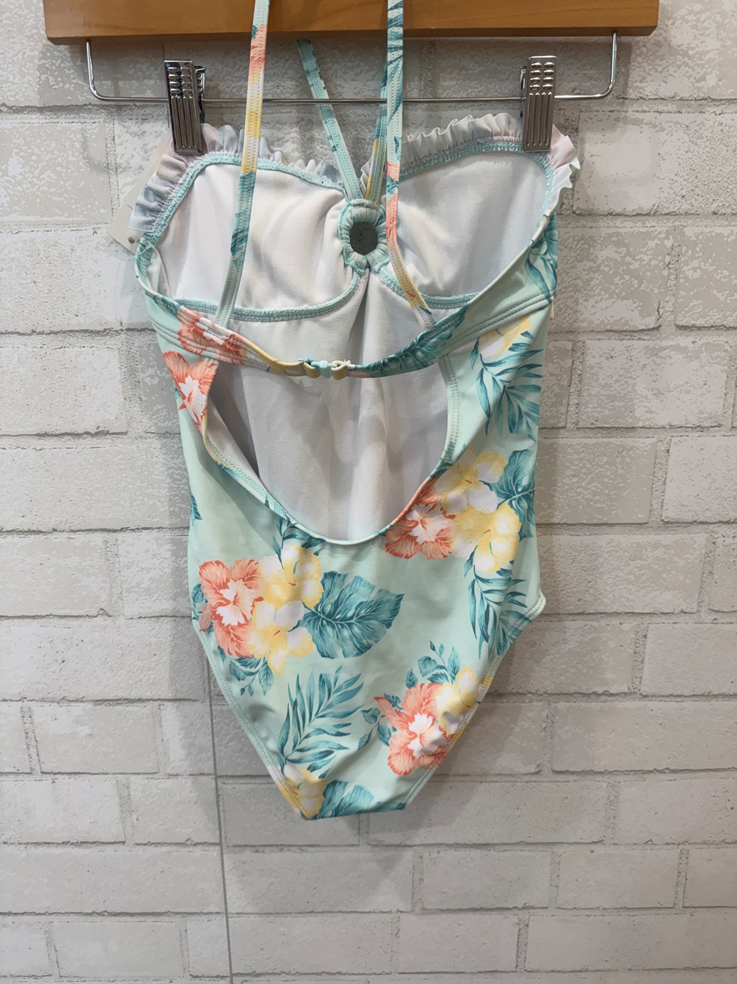 JANIE AND JACK NWT Ruffle Neckline Flower Print Swimsuit/8Y