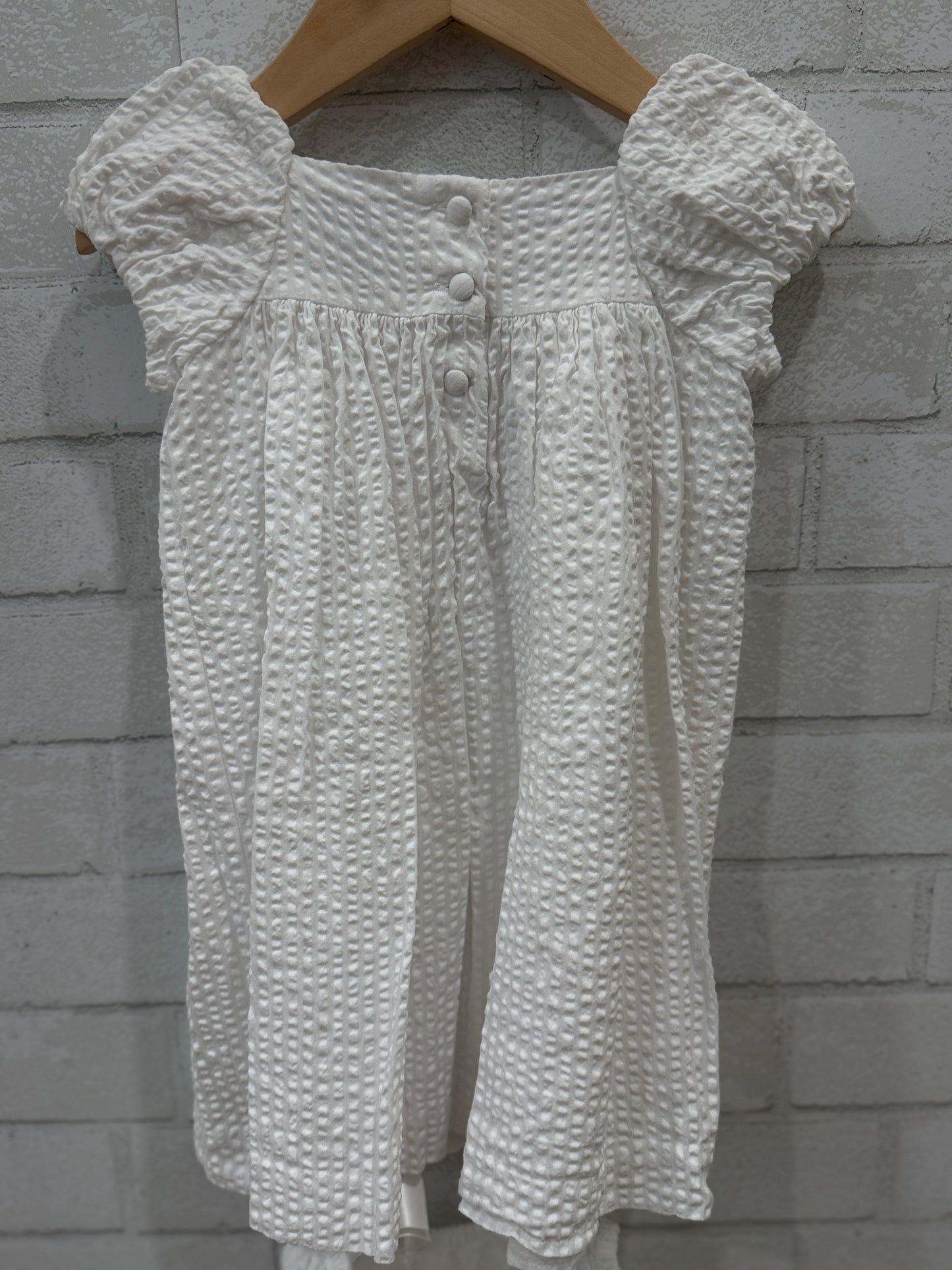 RALPH LAUREN Cotton Sleeveless Smocked Dress+Pantie/12M