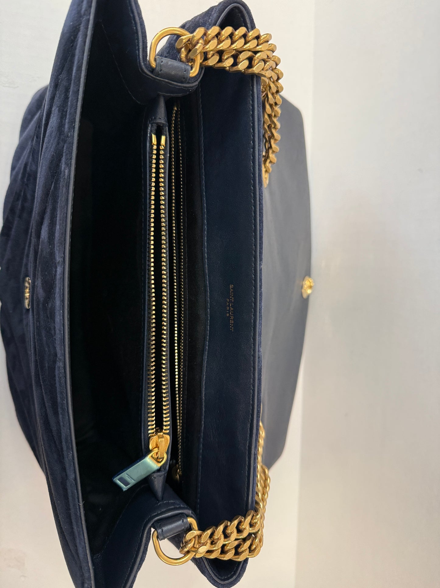 SAINT LAURENT Loulou Velvet Shoulder Bag