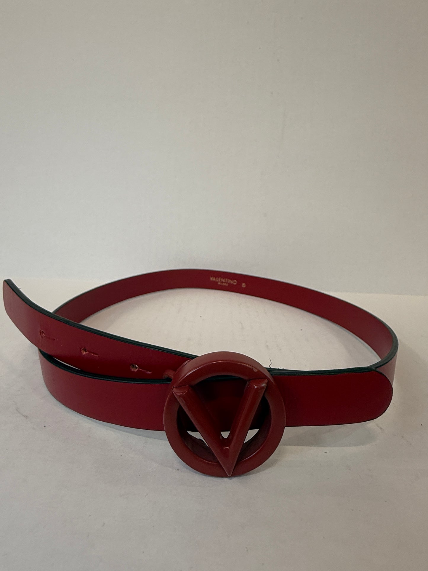 VALENTINO by MARIO VALENTINO Leather V Logo Belt/S