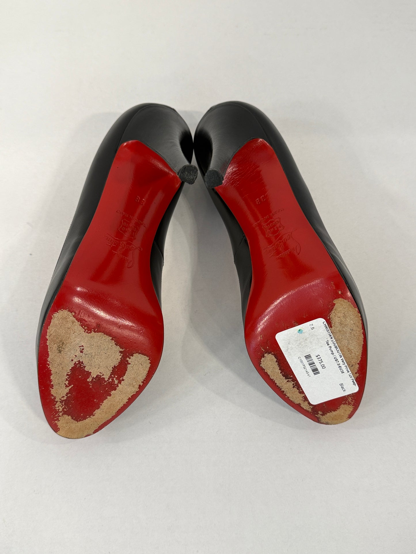 CHRISTIAN LOUBOUTIN Very Prive 120 Peep-Toe Pump / US7.5-EU38