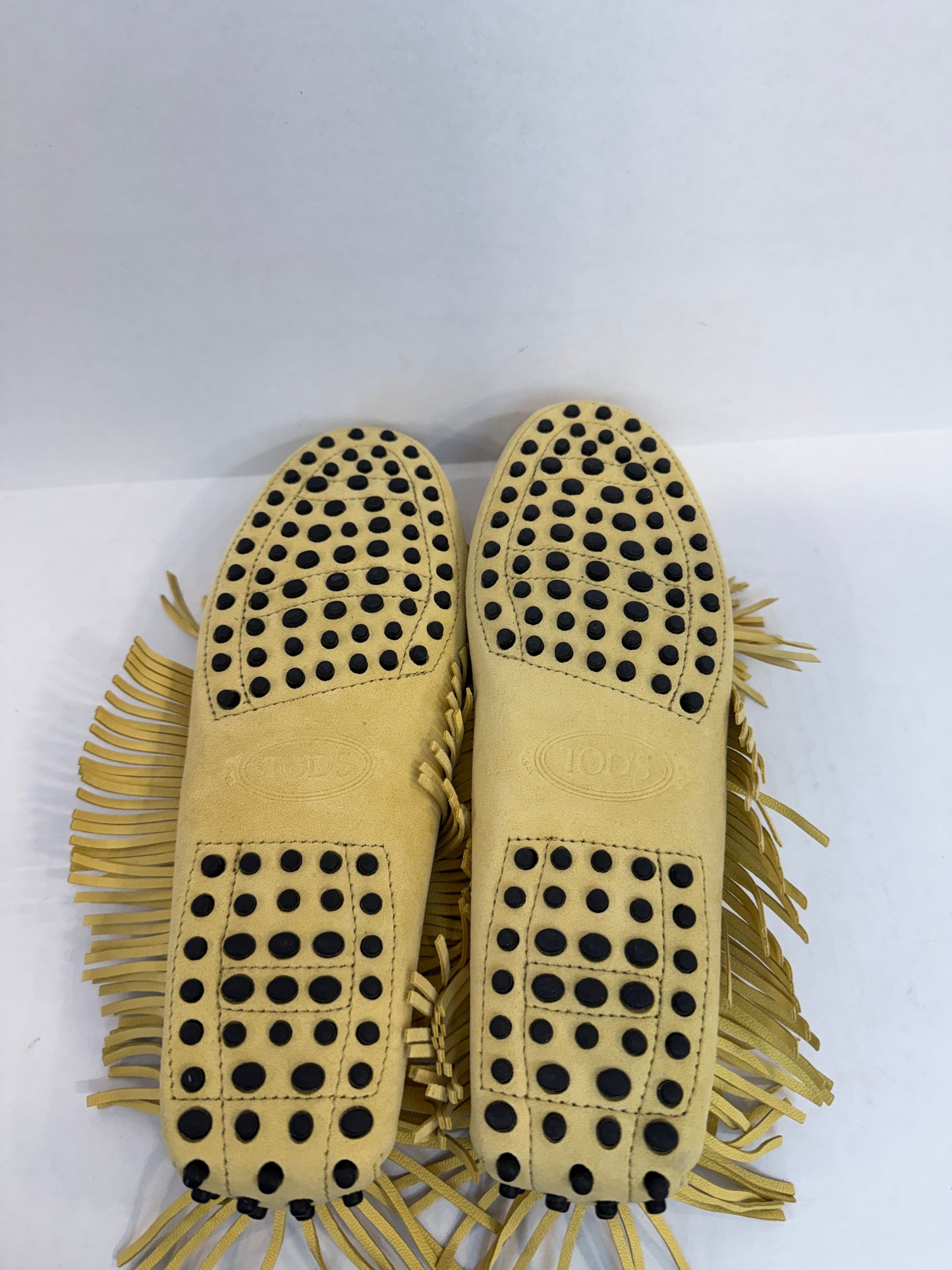 TOD'S NWT Suede Driving Yellow Loafers / US8
