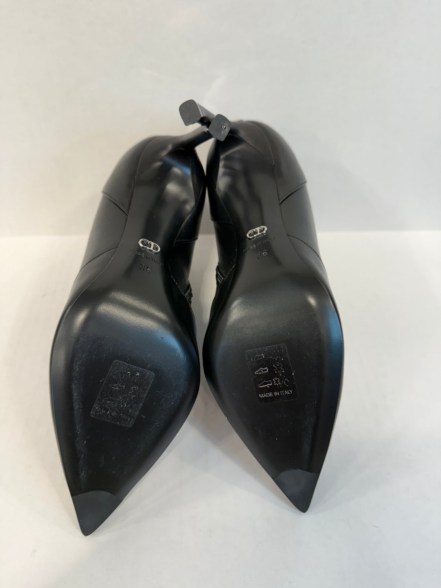 DIOR NWT Leather HHeels Silver Star Pointed Toe Ankle Boots/US6-EU36