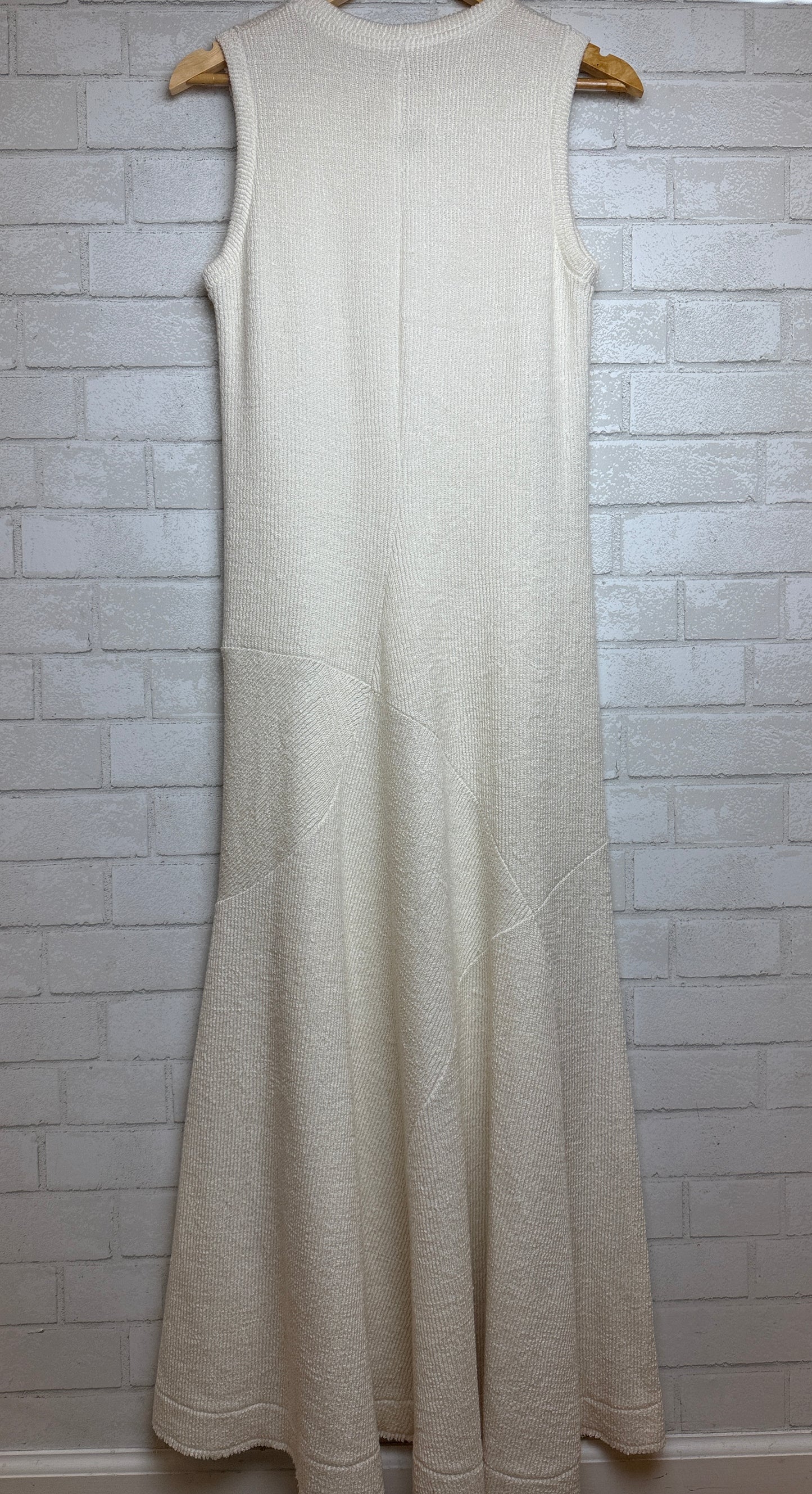 JIL SANDER Sleeveless Linen Blend Textured Knit Maxi Dress / XS-EU34