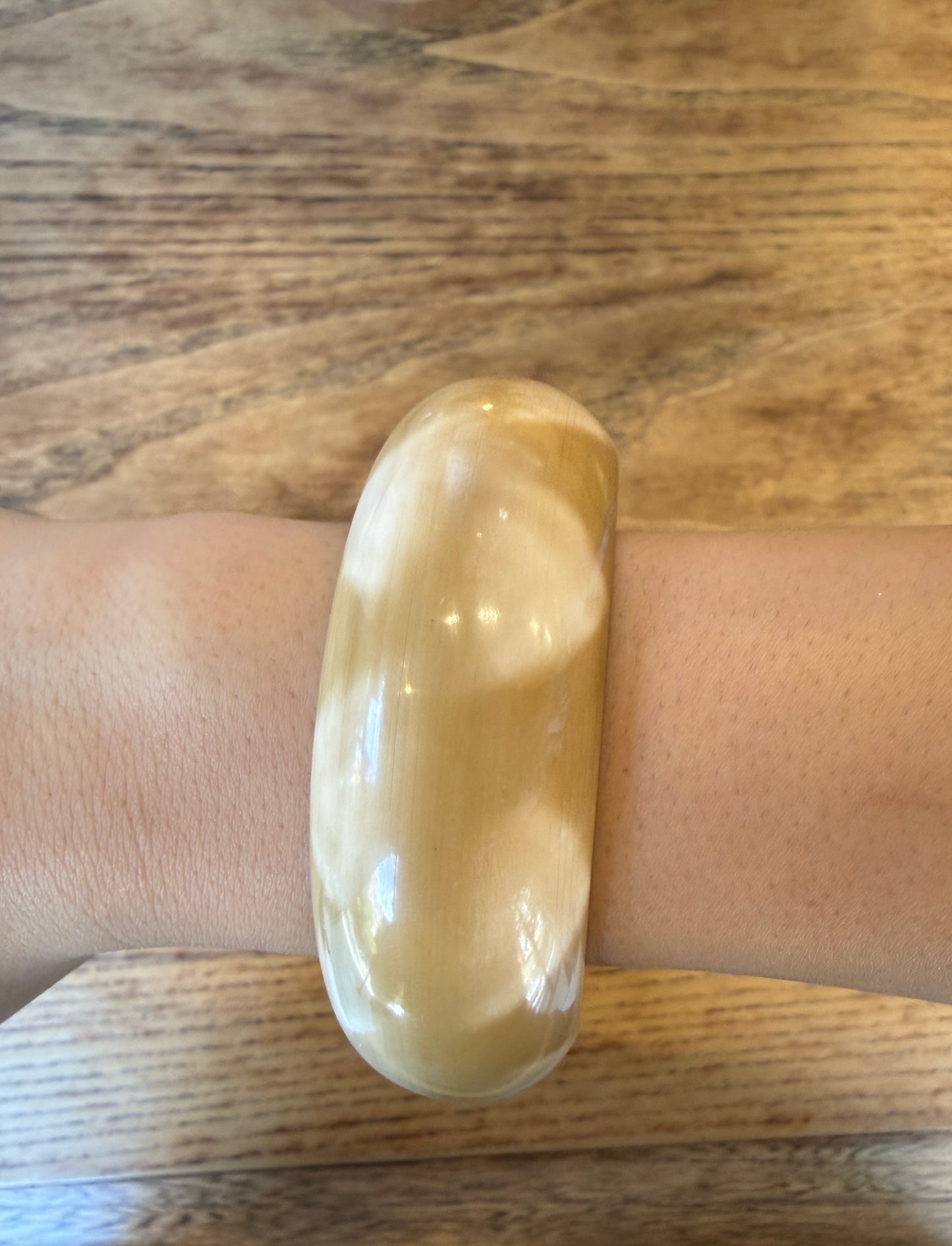NO BRAND Honey Tone Large Bangle Bracelet