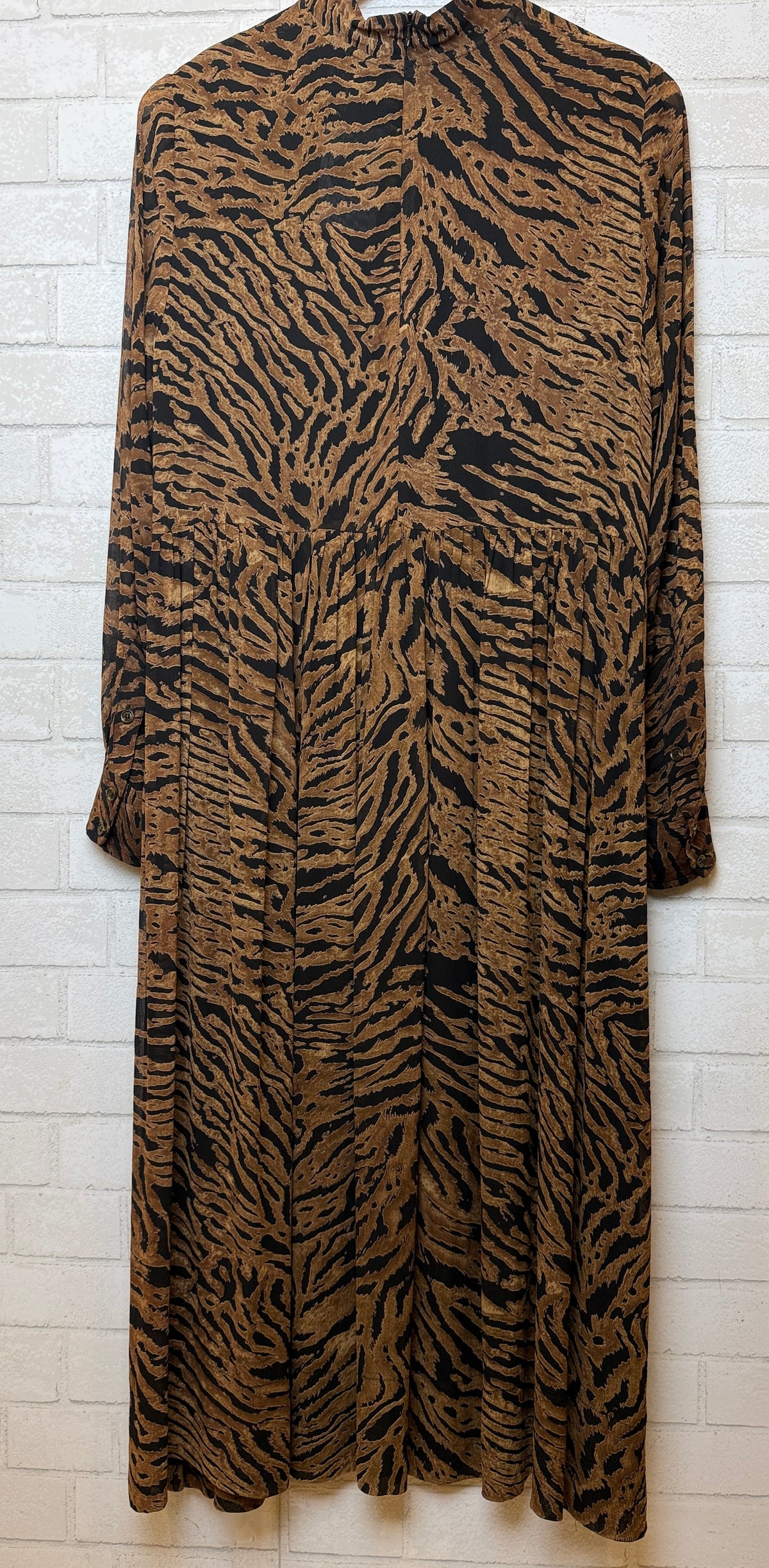 GANNI LS Printed Animal Maxi Dress/ L-EU40
