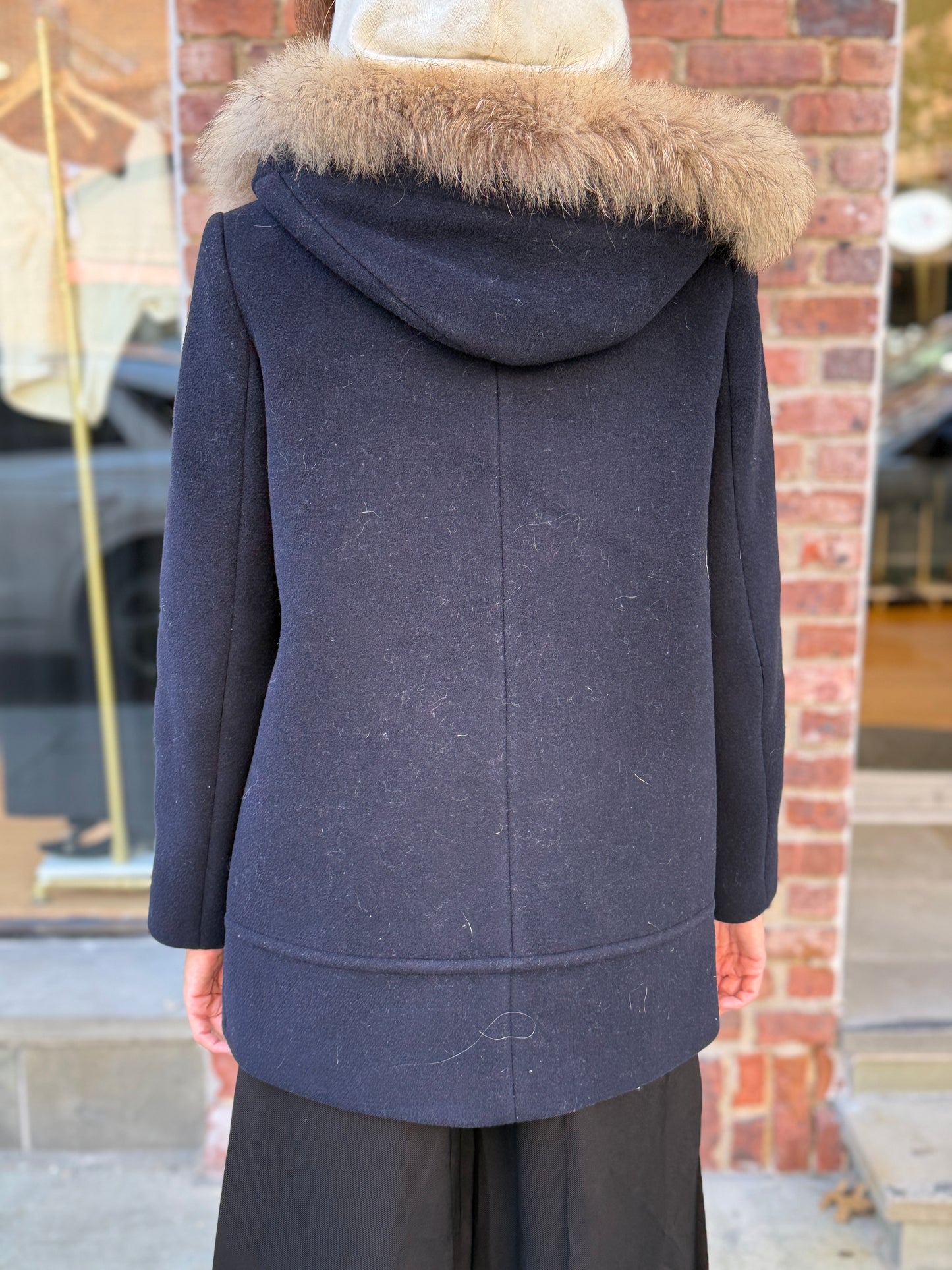 SANDRO Wool Hoodie Parka/ XS