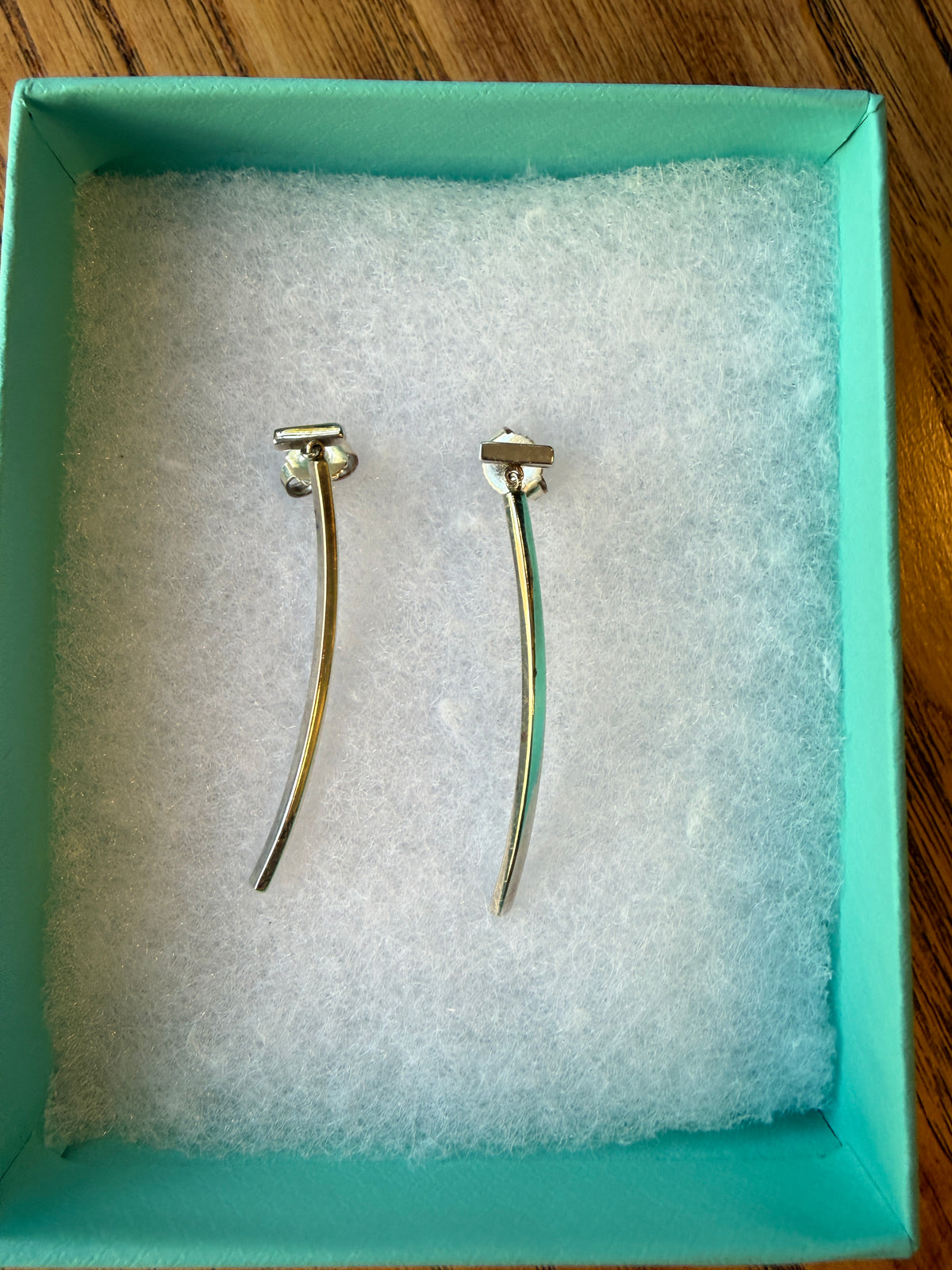 TIFFANY & CO Sterling Silver Wire Bar Earring