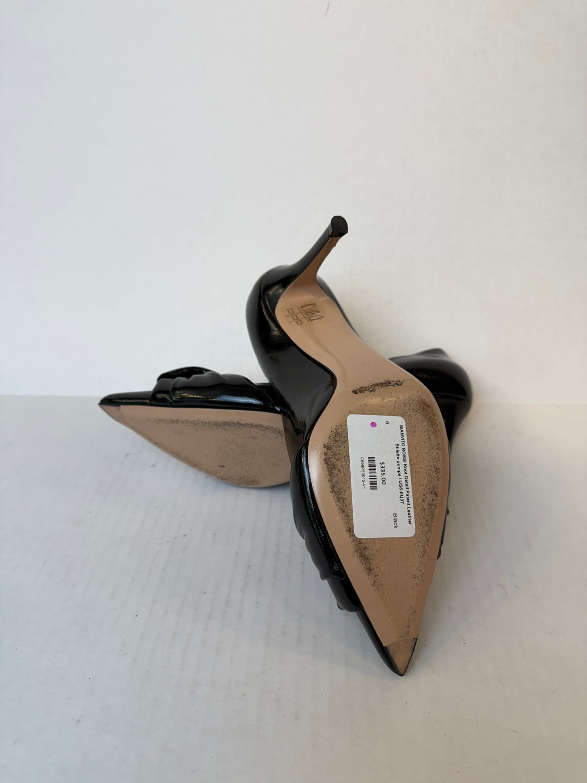 GIANVITO ROSSI Knot Detail Patent Leather Stiletto pumps / US6-EU37