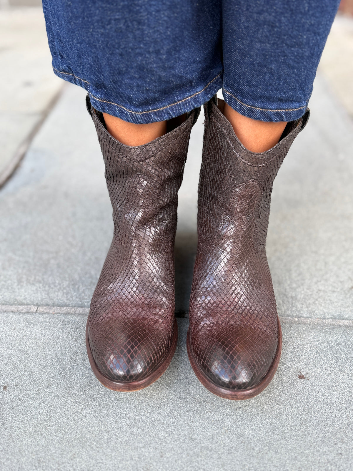 FRYE Leather Ankle Cowboys Boots/US7.5-EU37.5