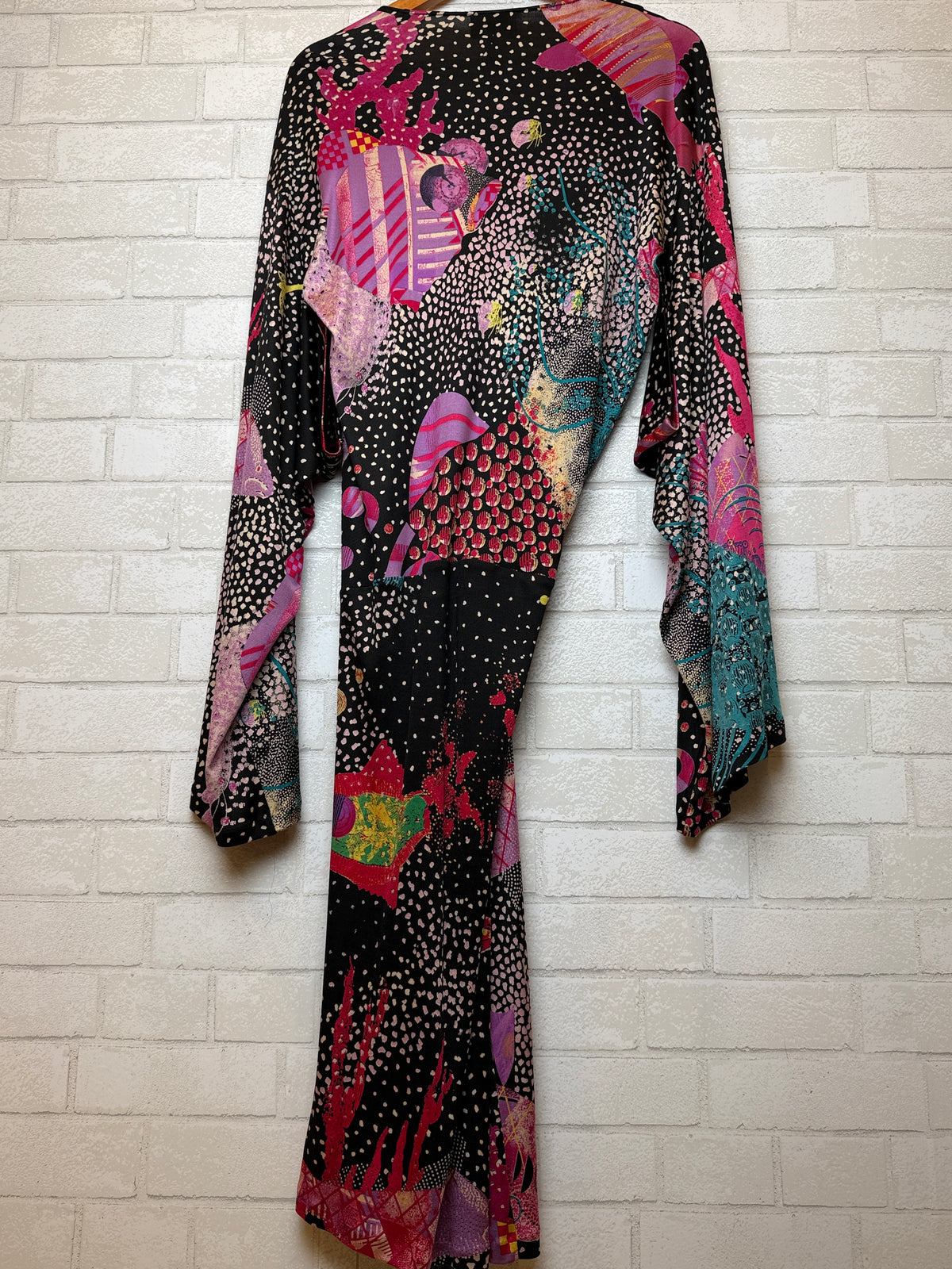 CHRISTIAN LACROIX Silk LS Printed Midi Dress / XL