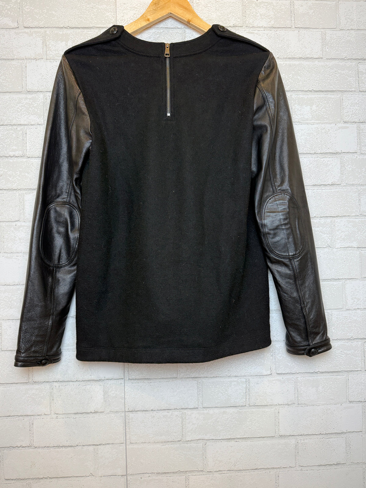 BURBERRY BRIT Wool& Lamb Leather LS Top/S