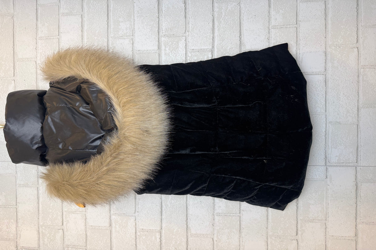 MARC by MARC JACOBS Velvet Faux Fur Hoodie Sleeveless Puffer Jacket/XS