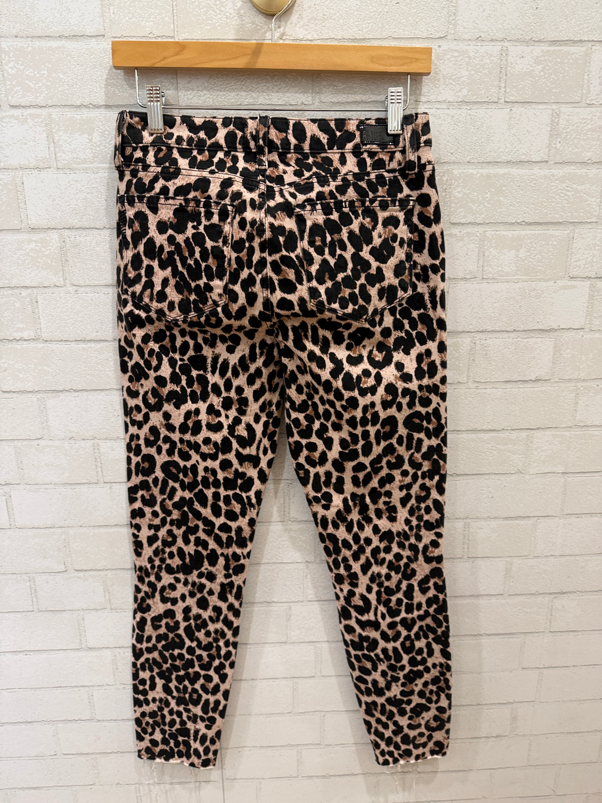 PAIGE Cotton Leopard Print High Waist Jeans/M-US27