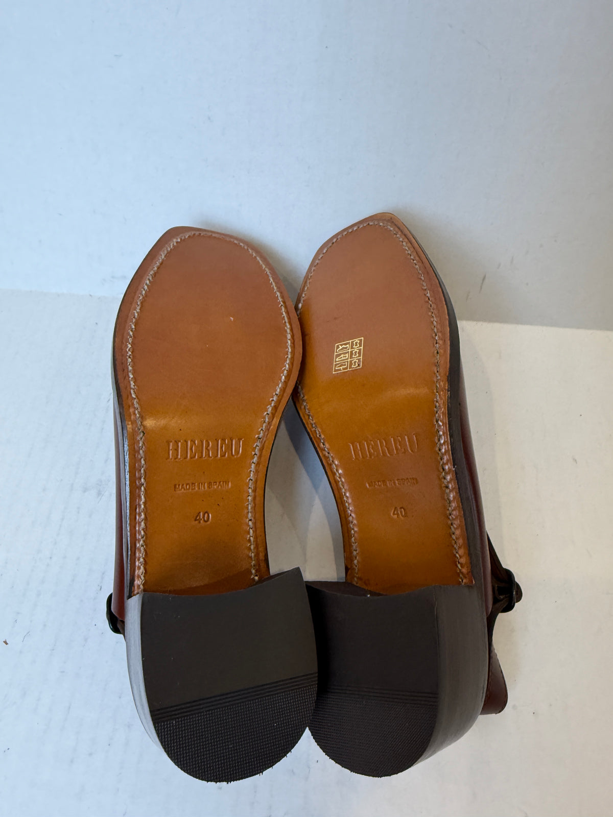 HEREU NWT Leather Raiguer Block Heels Slingback Loafers/ US10-EU40