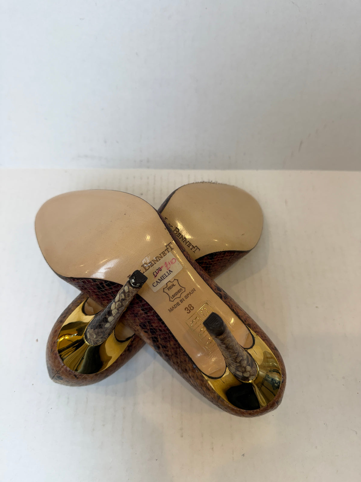 L.K.BENNETT NWT Leather Snake Pumps/7-EU38