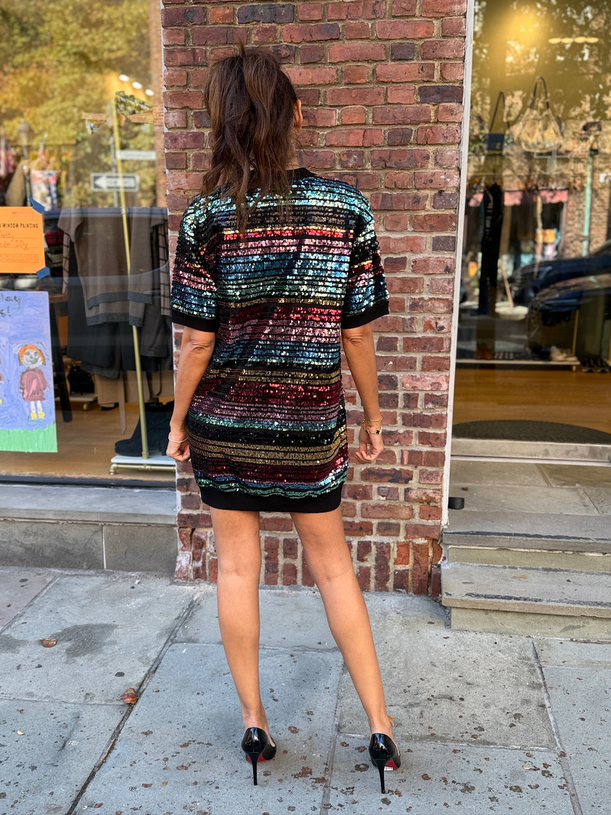 ANTONIO MARRAS SS Sequins VNeck Mini Tee