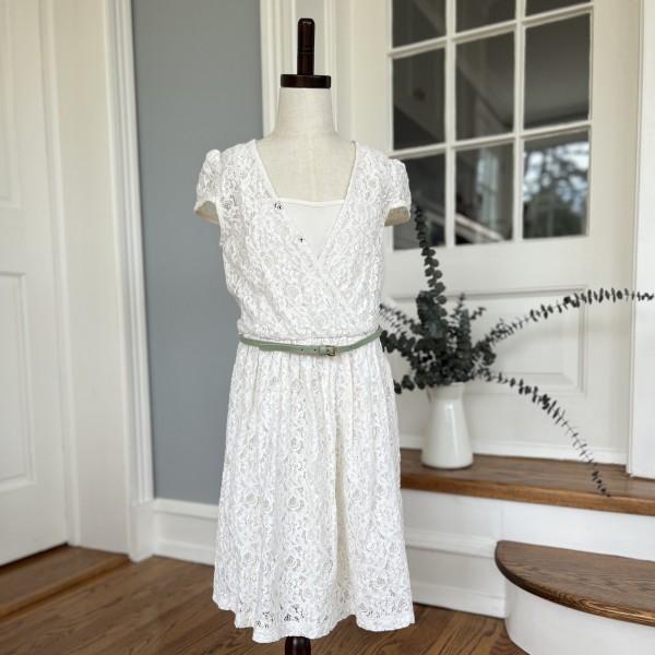 ZARA Lace Dress with Slip & Belt / 10-12Y