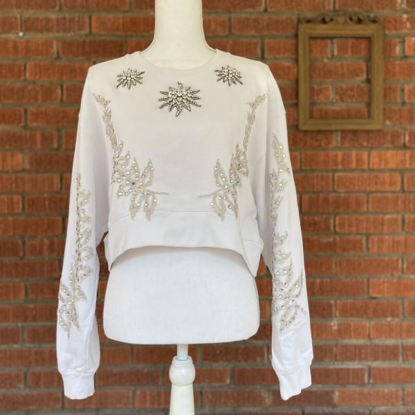 FRANCESCO SCOGNAMIGLIO Sweater with Strass Flowers Stars / M