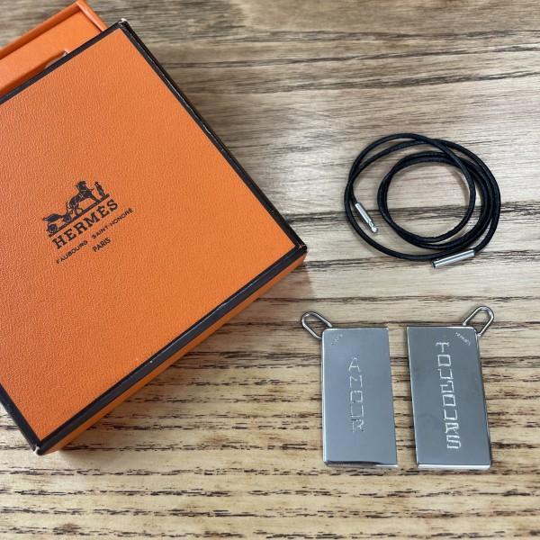 HERMES Silver Amour Toujours 2 pendants