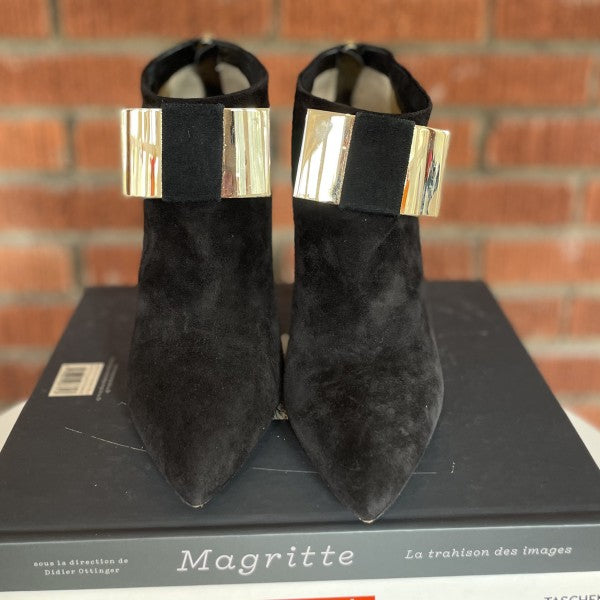 WALTER STEIGER Suede boots with gold bow / US9-EU40