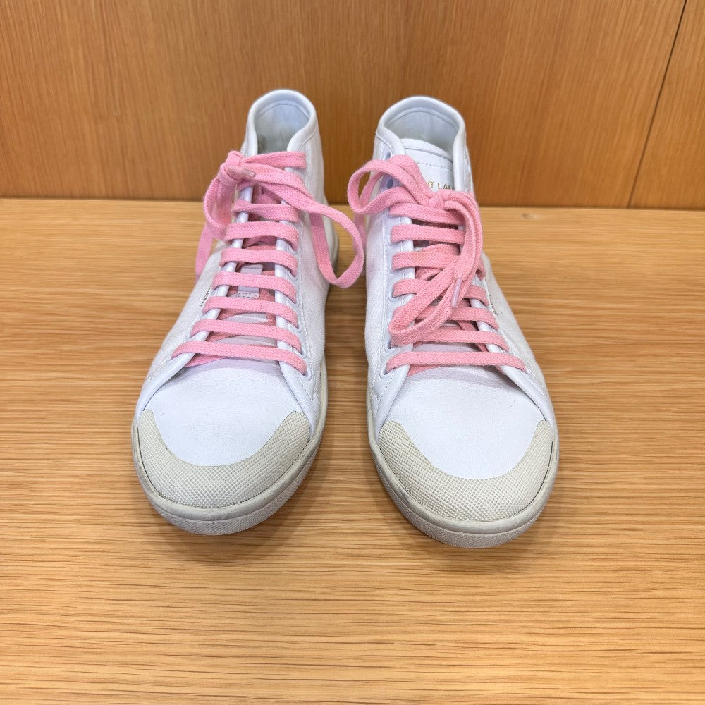 YSL canva leather hightop sneakers / 7.5US-EU38