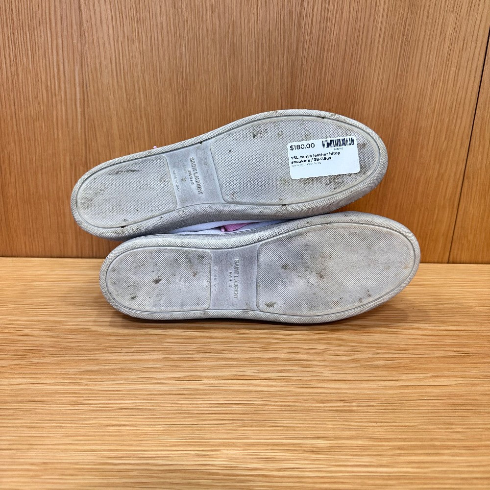 YSL canva leather hightop sneakers / 7.5US-EU38